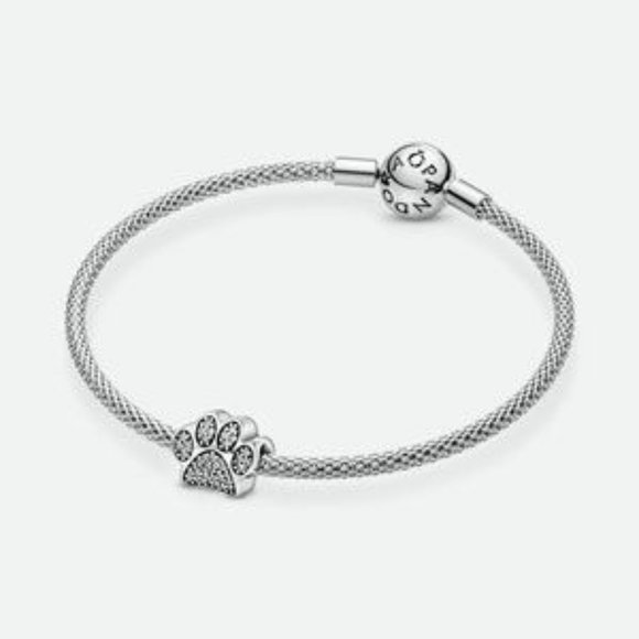 Pandora Sparkling Paw Print Charm - Picture 5 of 6